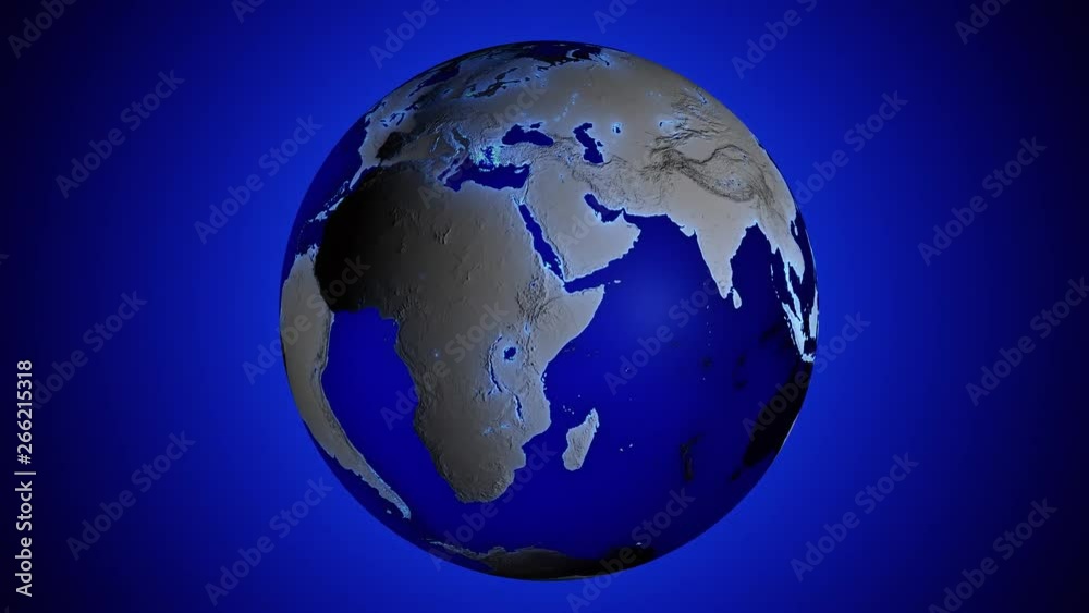 Blue transparent 3d animated earth showing the borders of the country South Korea and the capital Seoul in 4K resolution at daytime Blue transparent 3d animated earth showing the borders of the country South Korea and the capital Seoul in 4K resolution at daytime
