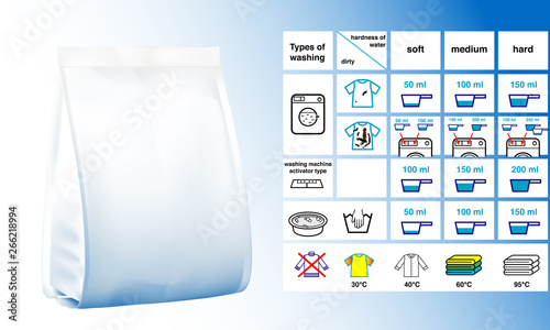 Set of icons for washing. Vector illustration on white background. Can be use for your design, packaging, presentation. EPS10.