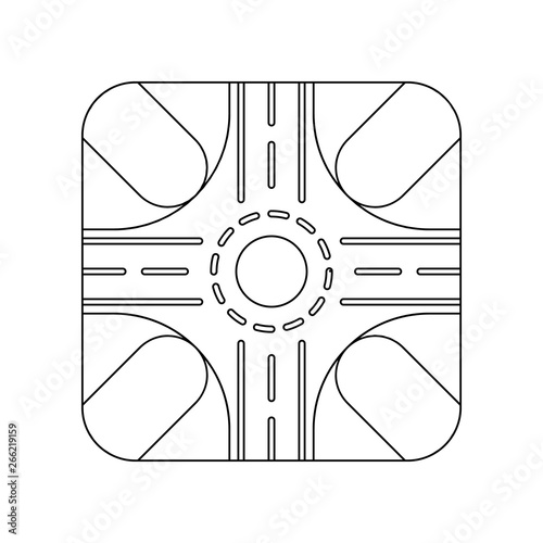 Road circle colored icon. Element of road signs and junctions for mobile concept and web apps icon. Outline, thin line icon for website design and development, app development
