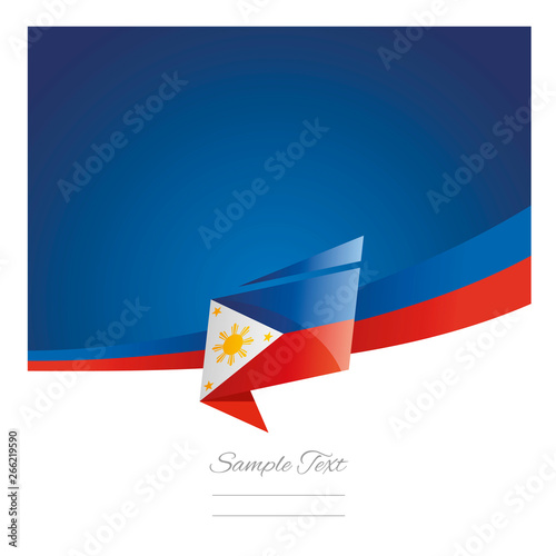 Free Download New abstract Philippines flag ribbon origami blue background vector - GFXLoad