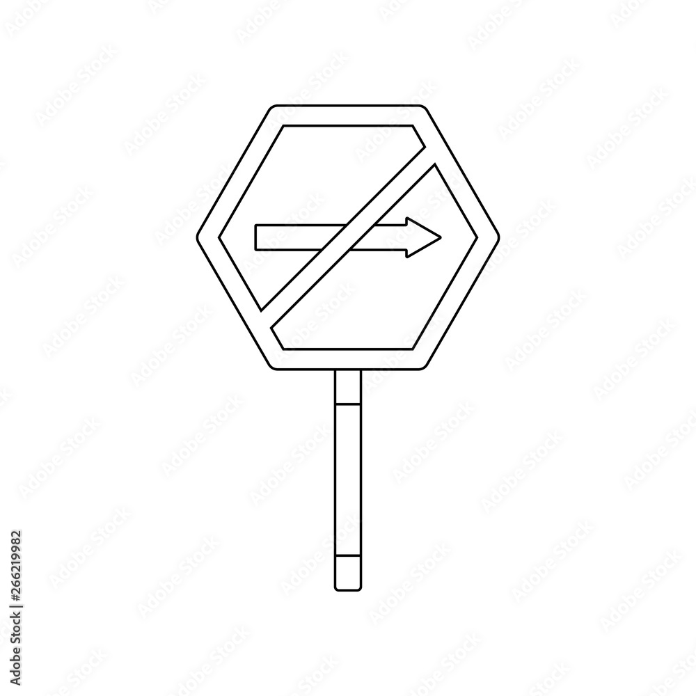 No right colored icon. Element of road signs and junctions for mobile concept and web apps icon. Outline, thin line icon for website design and development, app development