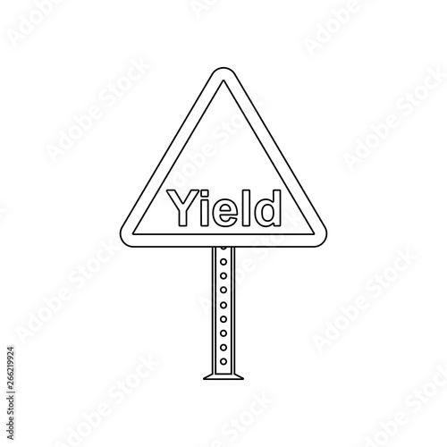 Yield sign colored icon. Element of road signs and junctions for mobile concept and web apps icon. Outline, thin line icon for website design and development, app development