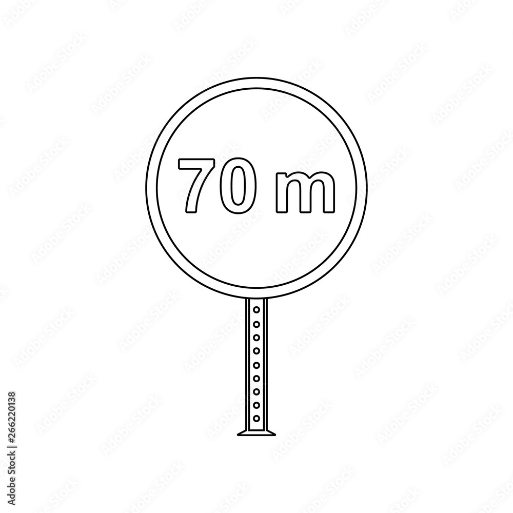 70 meter minimum distance colored icon. Element of road signs and junctions for mobile concept and web apps icon. Outline, thin line icon for website design and development, app 70 meter minimum distance colored icon. Element of road signs and junctions for mobile concept and web apps icon. Outline, thin line icon for website design and development, app