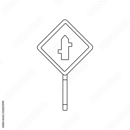 Crossroad junction colored icon. Element of road signs and junctions for mobile concept and web apps icon. Outline, thin line icon for website design and development, app