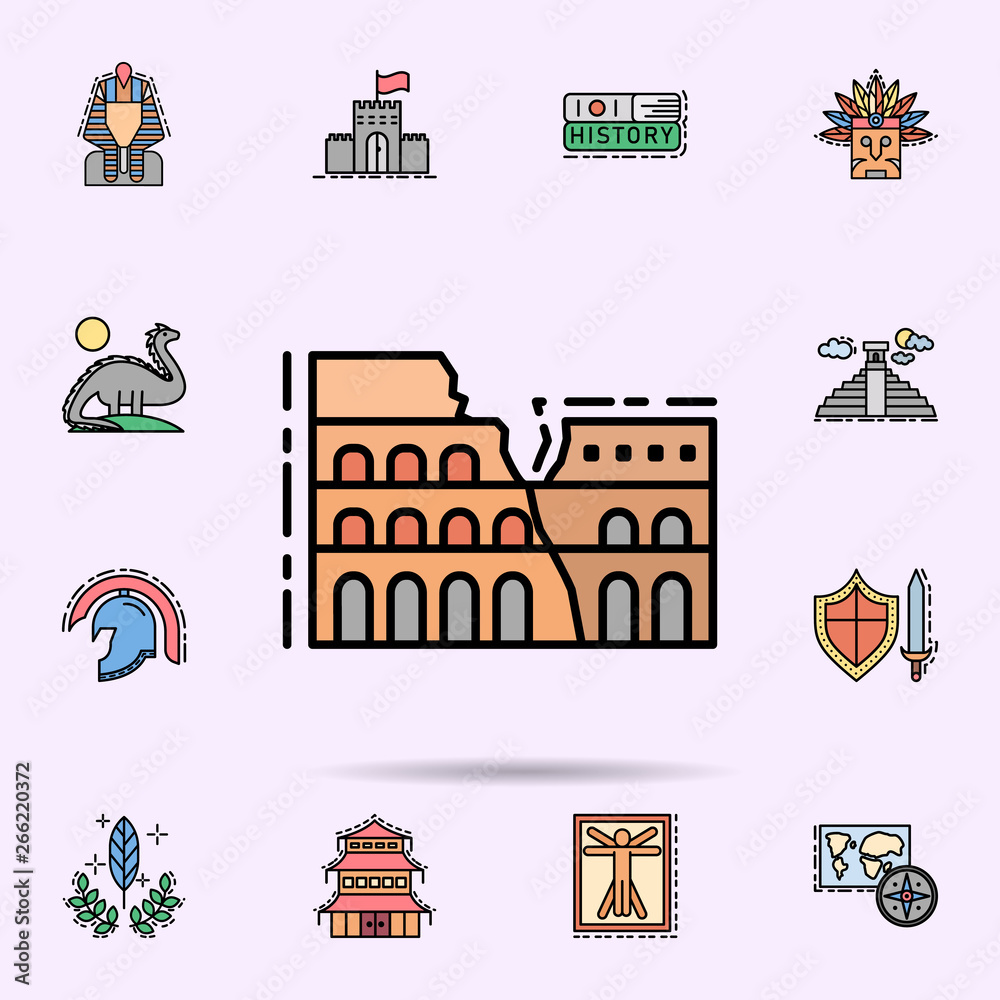 coliseum, roman, monumental icon. Universal set of history for website design and development, app development