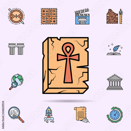 ankh, relief, cross, Egyptian icon. Universal set of history for website design and development, app development