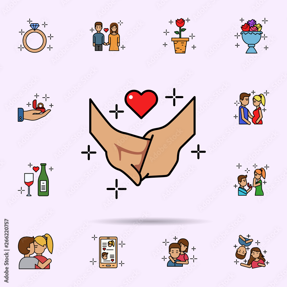 Fototapeta premium arm, boyfriend, girlfriend, love icon. Universal set of love story for website design and development, app development