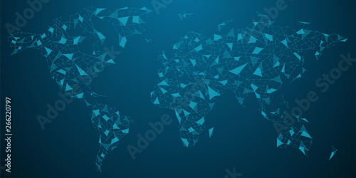 World Map - Global Technology and Business Connection