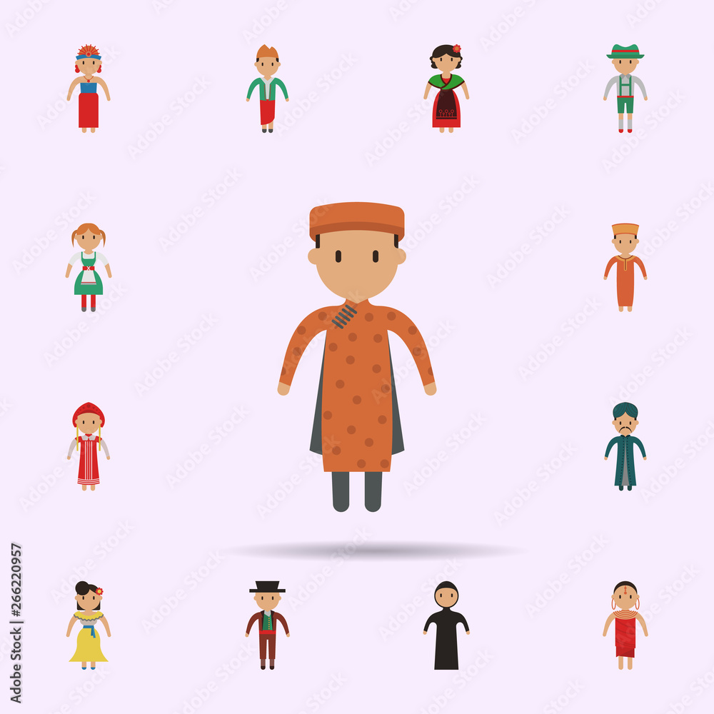Naklejka premium Vietnamese, man cartoon icon. Universal set of people around the world for website design and development, app development