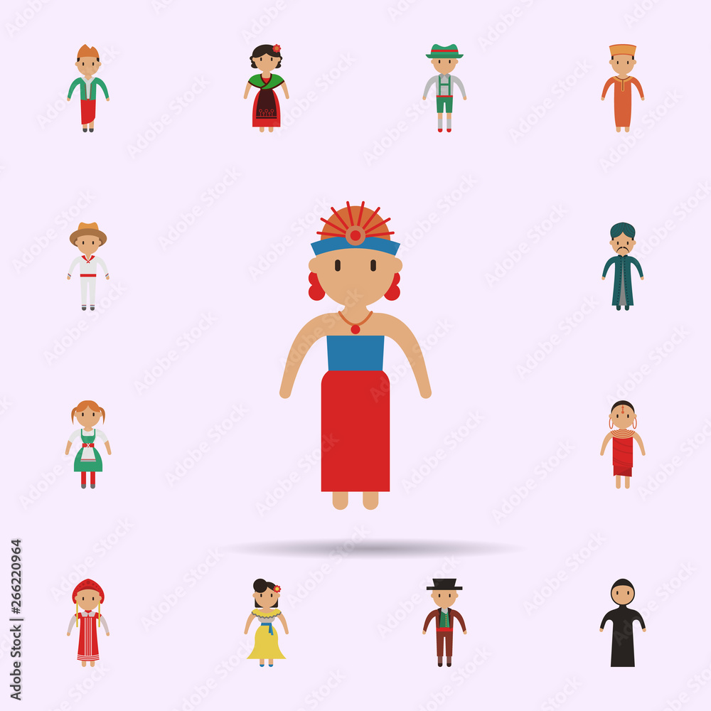 Indonesian, woman cartoon icon. Universal set of people around the world for website design and development, app development