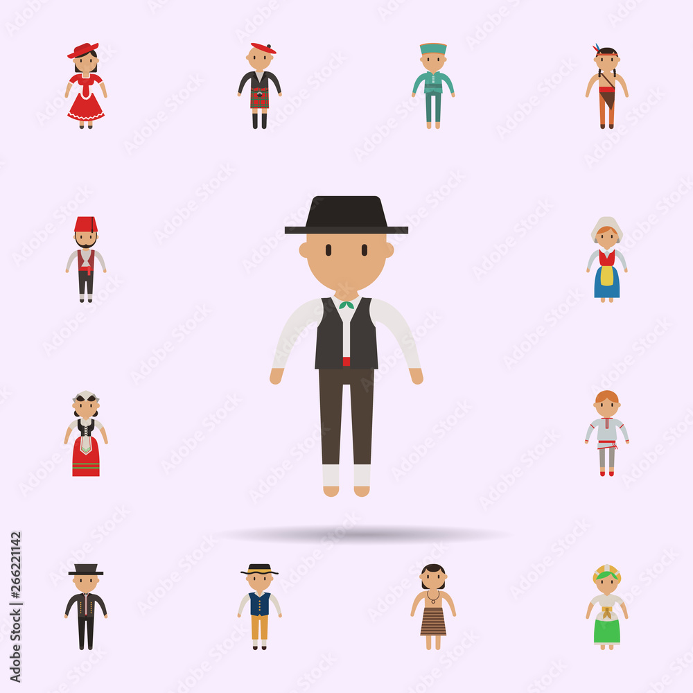 Italian, man cartoon icon. Universal set of people around the world for website design and development, app development
