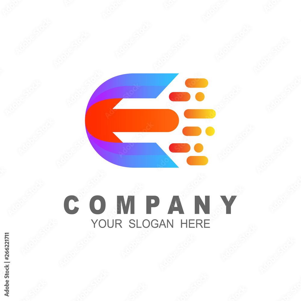 Speed letter initial E logo design template Speed letter initial E logo design template