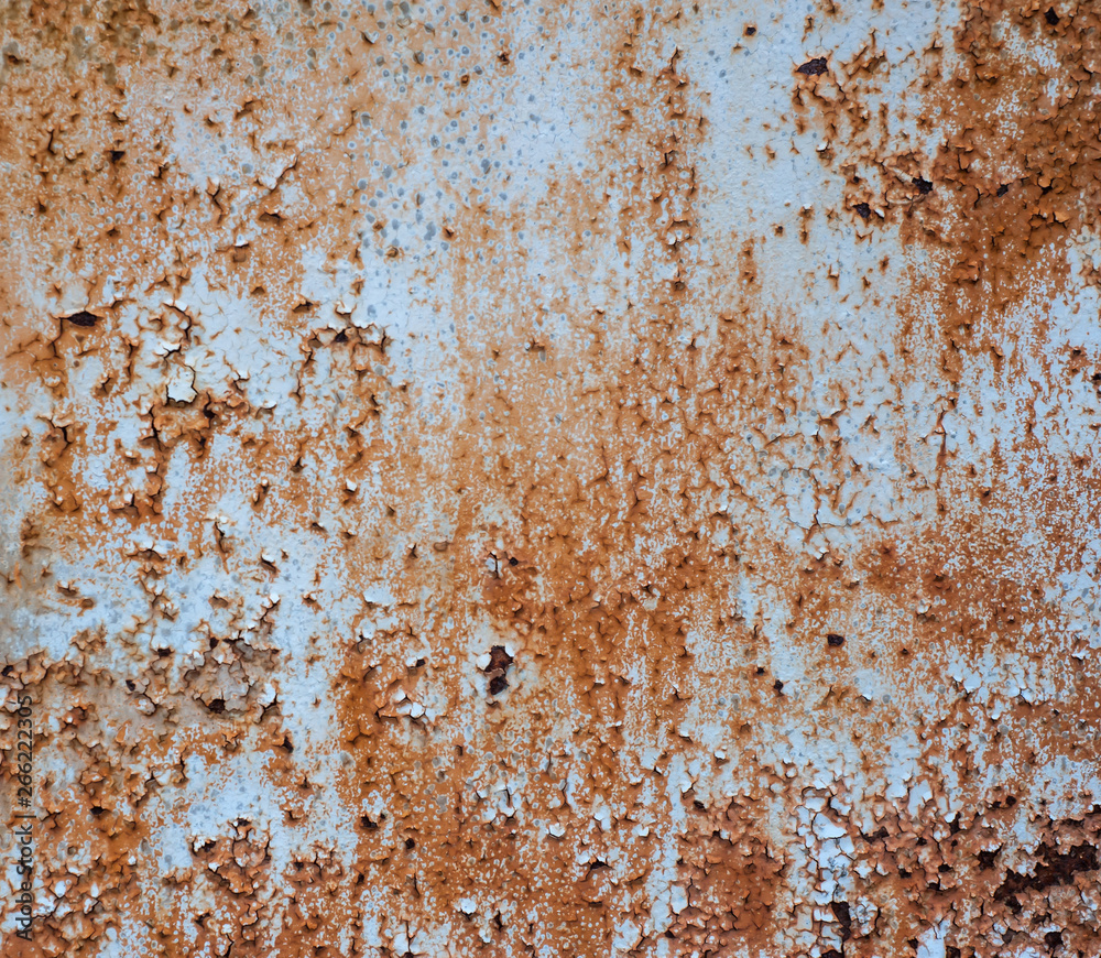 Old colored paint on rusty steel