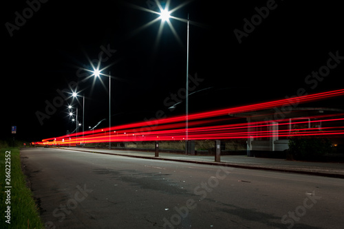 Red Car Trails at Night