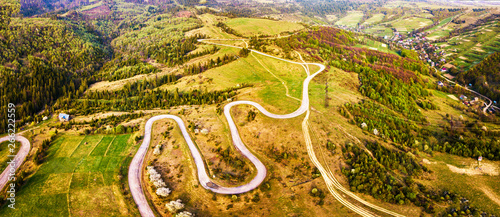 Fototapeta Naklejka Na Ścianę i Meble -  Curved bending Serpentine winding road
