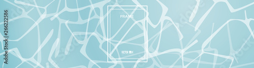 Vector background summer and the sea calm, water and reflections. Customizable frame