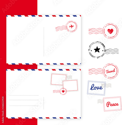 Postcard stamps collection