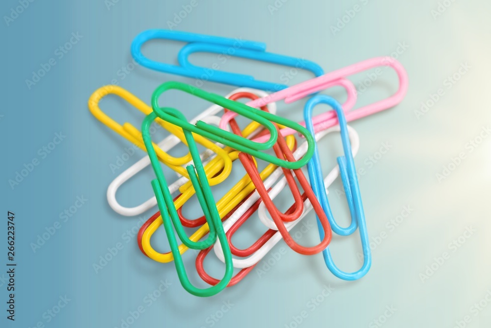 Colored paper clips isolated on white background Colored paper clips isolated on white background
