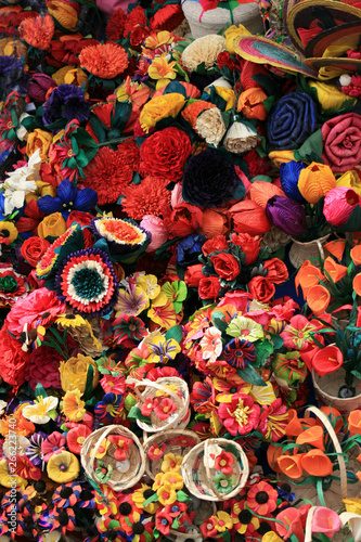 Mexican handmade colorful dry flowers