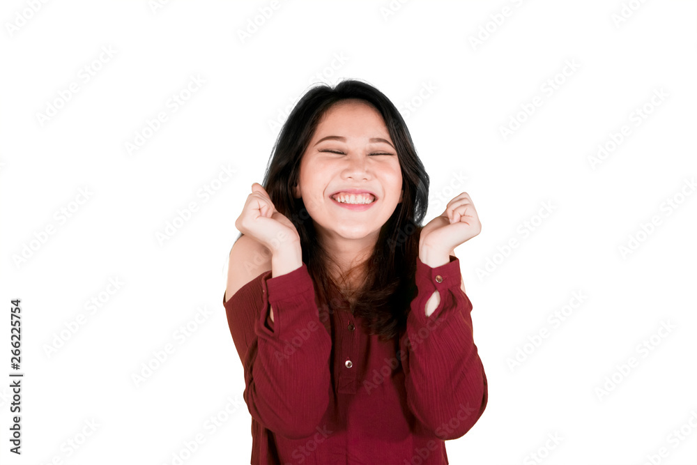 Cute girl expressing happy in the studio Cute girl expressing happy in the studio