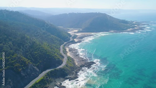 Flight over Great Ocean Road on bright sunny day