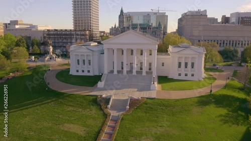 Tulips Bloom in the bright sun at the capital building in Richmond