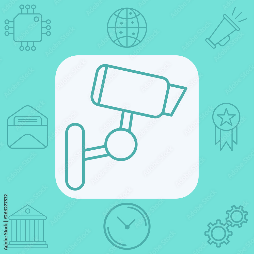 Fototapeta premium Security camera vector icon sign symbol