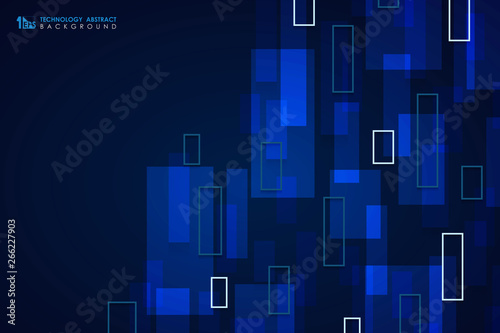 Abstract blue technology square pattern design cover background. illustration vector eps10