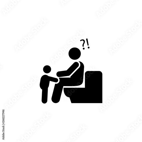 Toilet, father, crying, baby icon. Element of parent icon. Premium quality graphic design icon. Signs and symbols collection icon for websites, web design