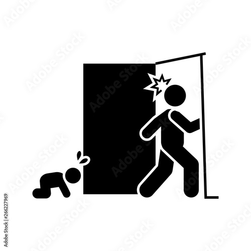 Leave, angry, father, baby icon. Element of parent icon. Premium quality graphic design icon. Signs and symbols collection icon for websites, web design