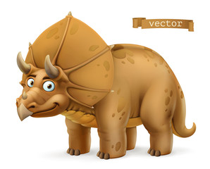 Handdoek met foto Jongenskamer Vrolijke triceratops cartoonfiguur  © Natis