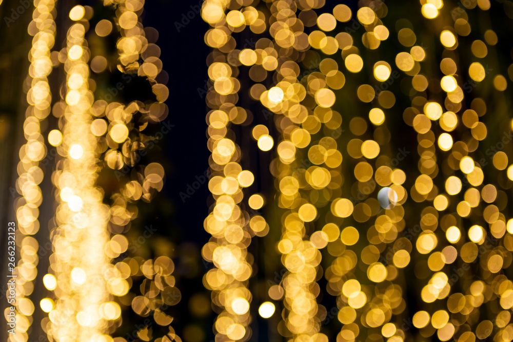 Abstract blurred night light bokeh background, party and festive concept background