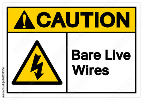 Caution Bar Live Wires Symbol Sign, Vector Illustration, Isolate On White Background Label. EPS10