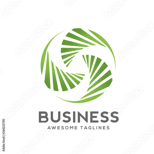 creative palm leaf swirl logo Corporate identity design element