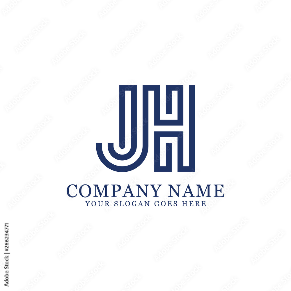 J H initial Letter logo design