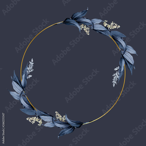 Elegant plant leaf frame
