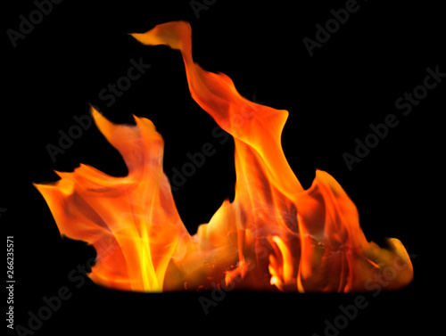 Fire pattern isolated with clipping paths on a black background