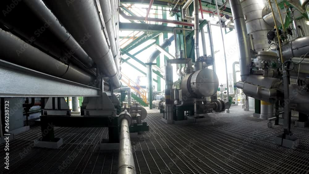 Panning video of Complex engineering Process area of petrochemical refinery plant Panning video of Complex engineering Process area of petrochemical refinery plant