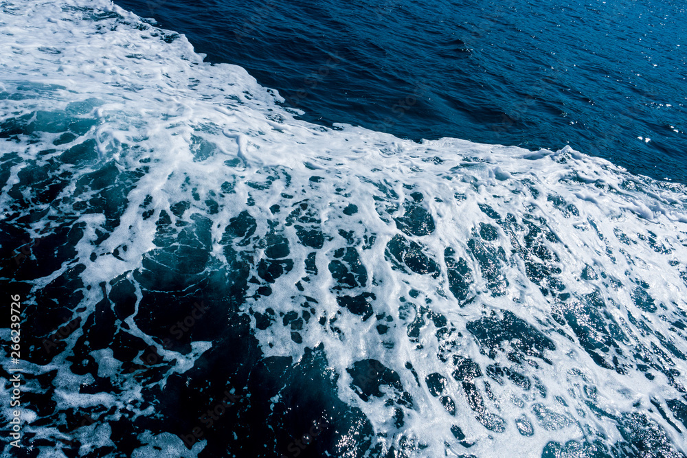 Sea water foam Ship track in the ocean, Water texture Stock Photo ...