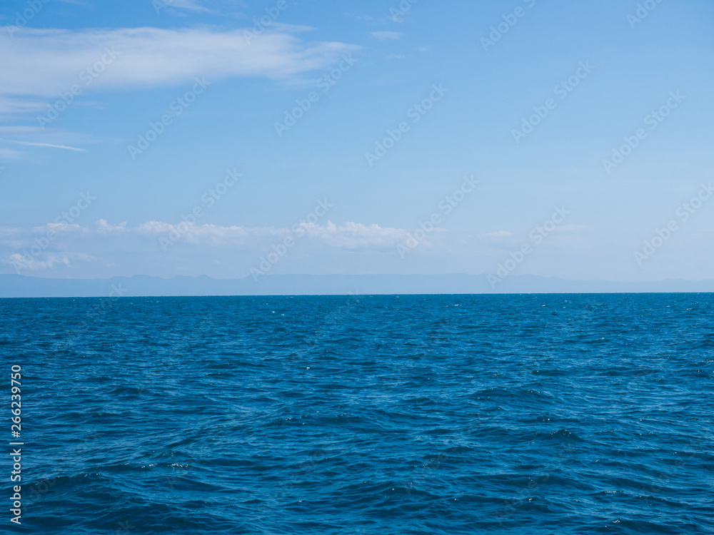 Fototapeta premium Landscape of sea horizon seascape under blue sky