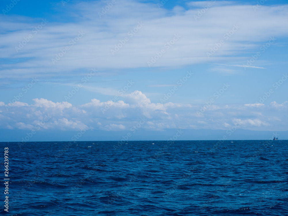 Landscape of sea horizon seascape under blue sky Landscape of sea horizon seascape under blue sky