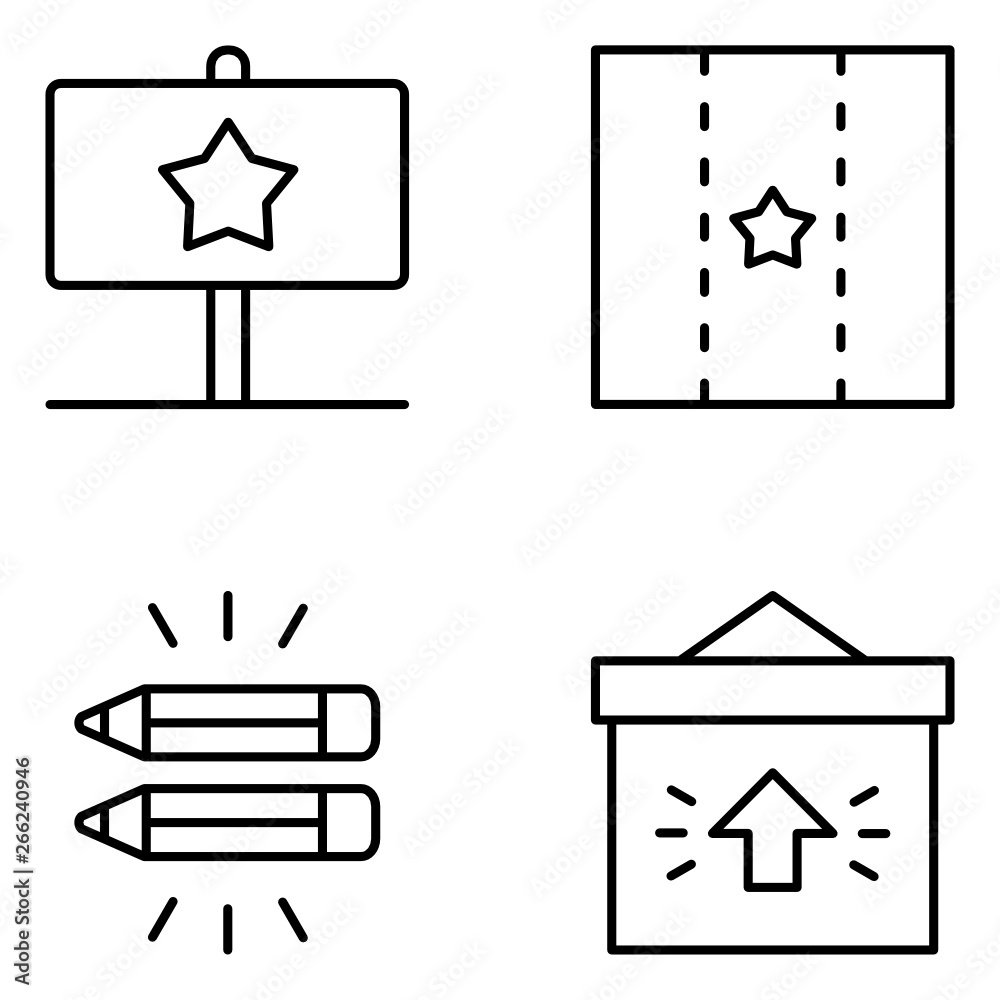 Advertising Vector Line Icon Set Advertising Vector Line Icon Set