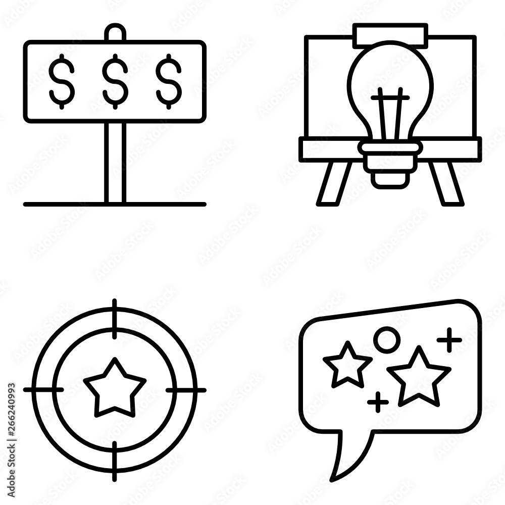 Advertising Vector Line Icon Set Advertising Vector Line Icon Set