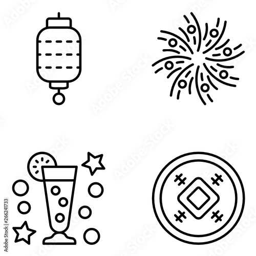 Chinese New Year Vector Line Icon Set