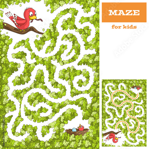 Funny cartoon game for kids. With solution. Vector illustration with separate layers.