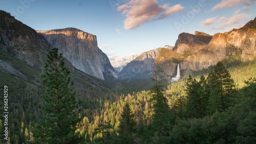Sunset in Yosemite Valley National Park.