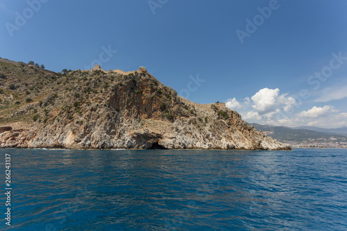 Summer travel concept. Castle rock of Alanya