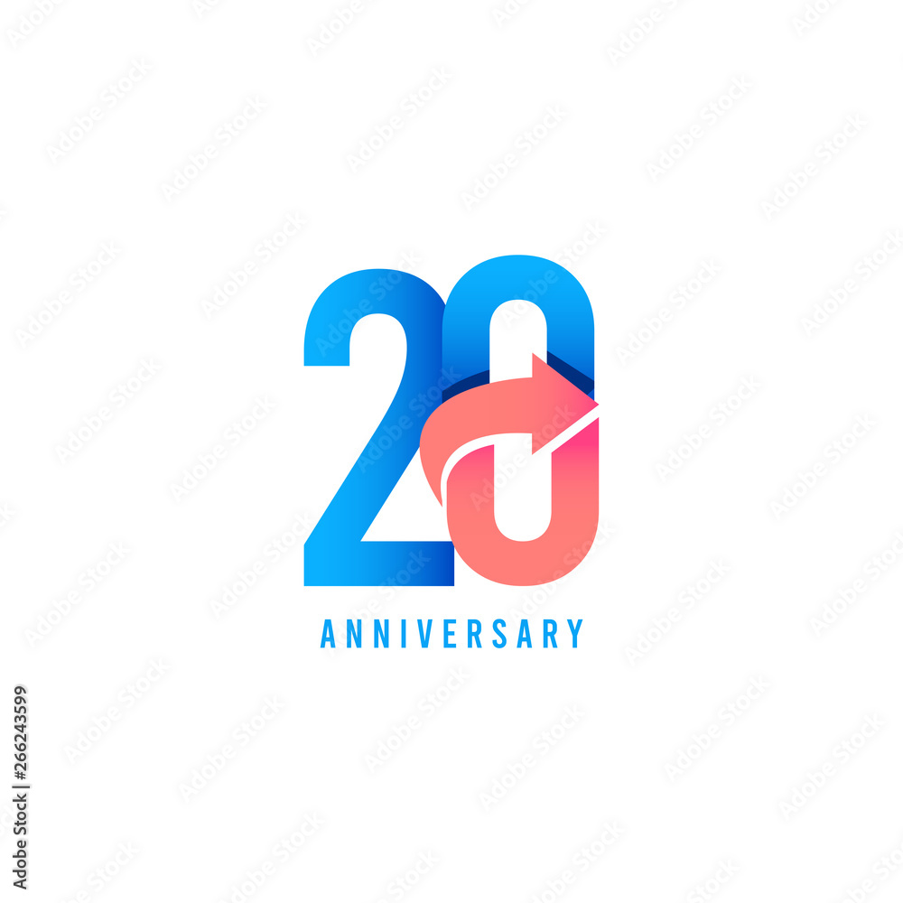 20 Year Anniversary Logo Vector Template Design Illustration