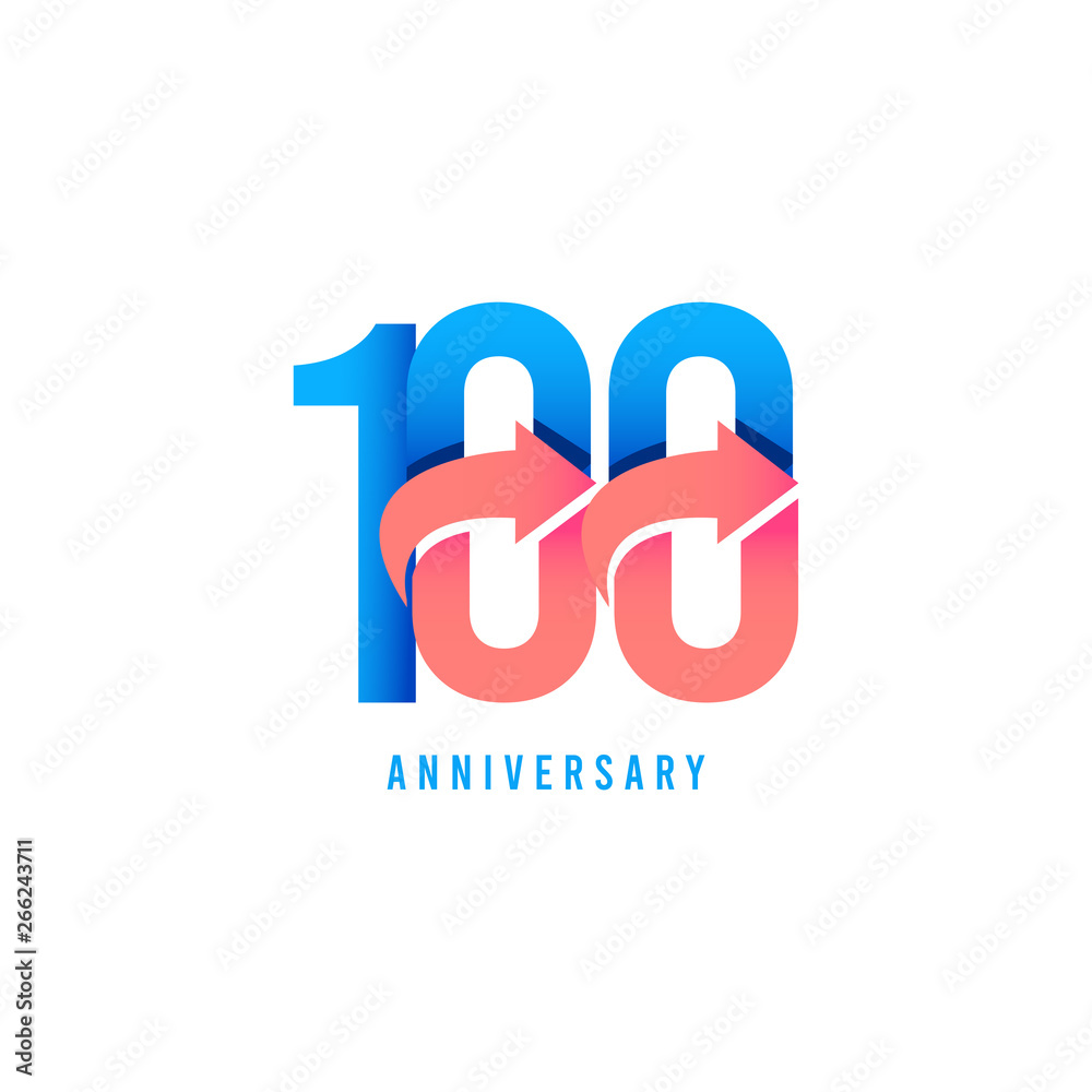 100 Year Anniversary Logo Vector Template Design Illustration