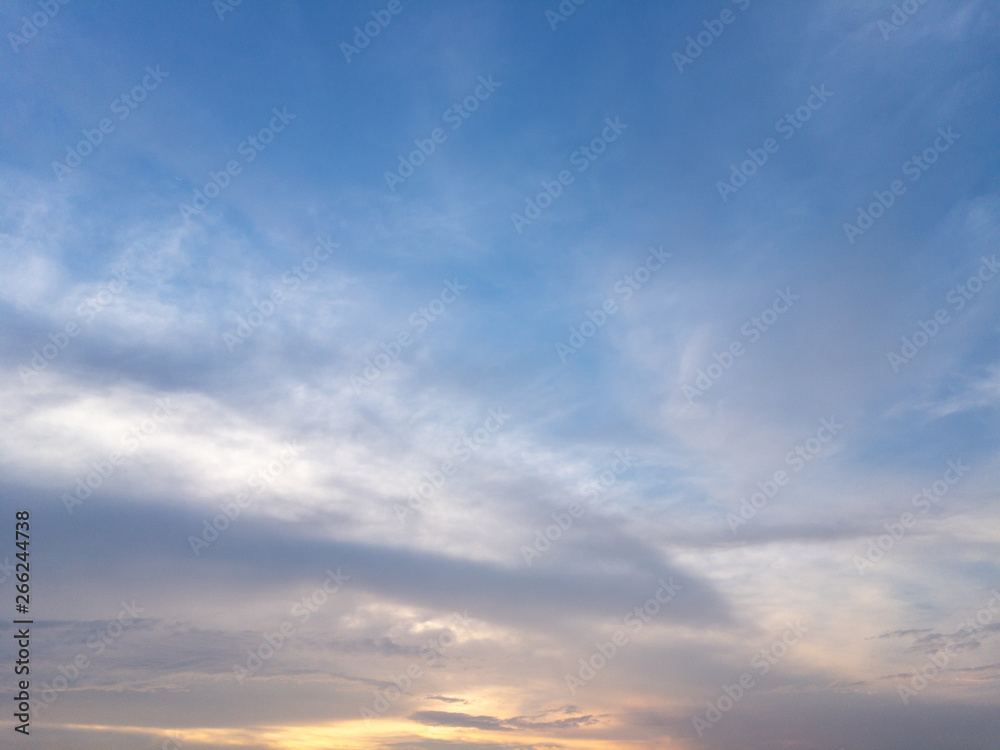 blue sky with clouds, evening sky